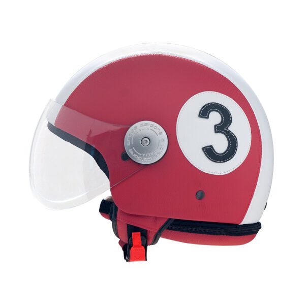 Casque en cuir rouge "3" Andrea Cardone – Image 4