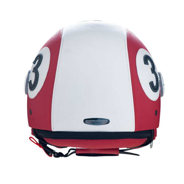 Casque en cuir rouge "3" Andrea Cardone – Image 3