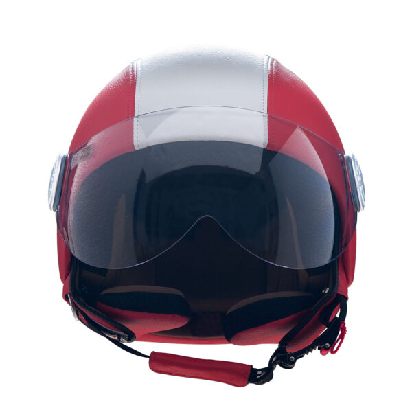 Casque en cuir rouge "3" Andrea Cardone – Image 2